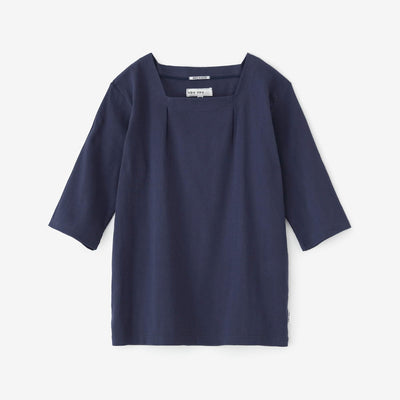 Takashima Chijimi 40/40 Hifu Jiban Sechsviertellänge/Marineblau