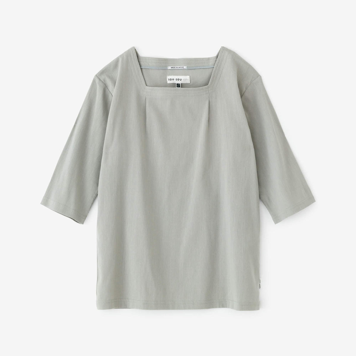 高島縮 40/40 被風（ひふ）ジバン 六分丈／銀鼠（ぎんねず）