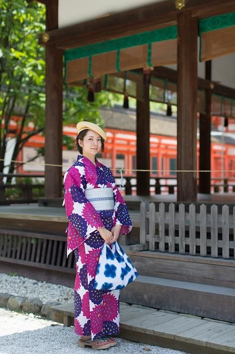 SOU・SOU×Kyoto Marubeni Yukata/Pivoine Tenjiku (Pivoine Tenjiku) Fleur violette (Shikombana)