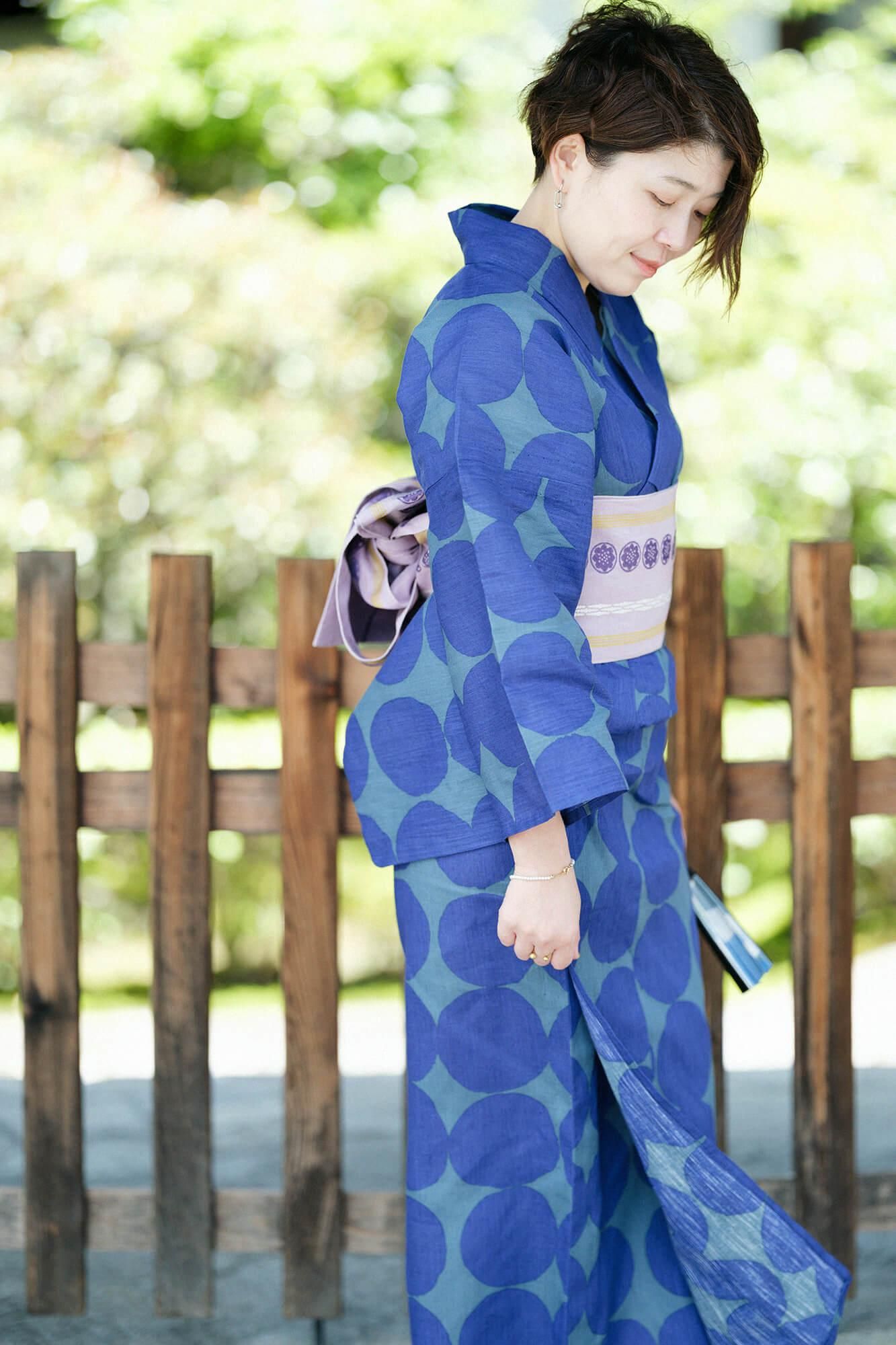 SOU・SOU×京都丸紅 浴衣／彈珠 大 寶藍色