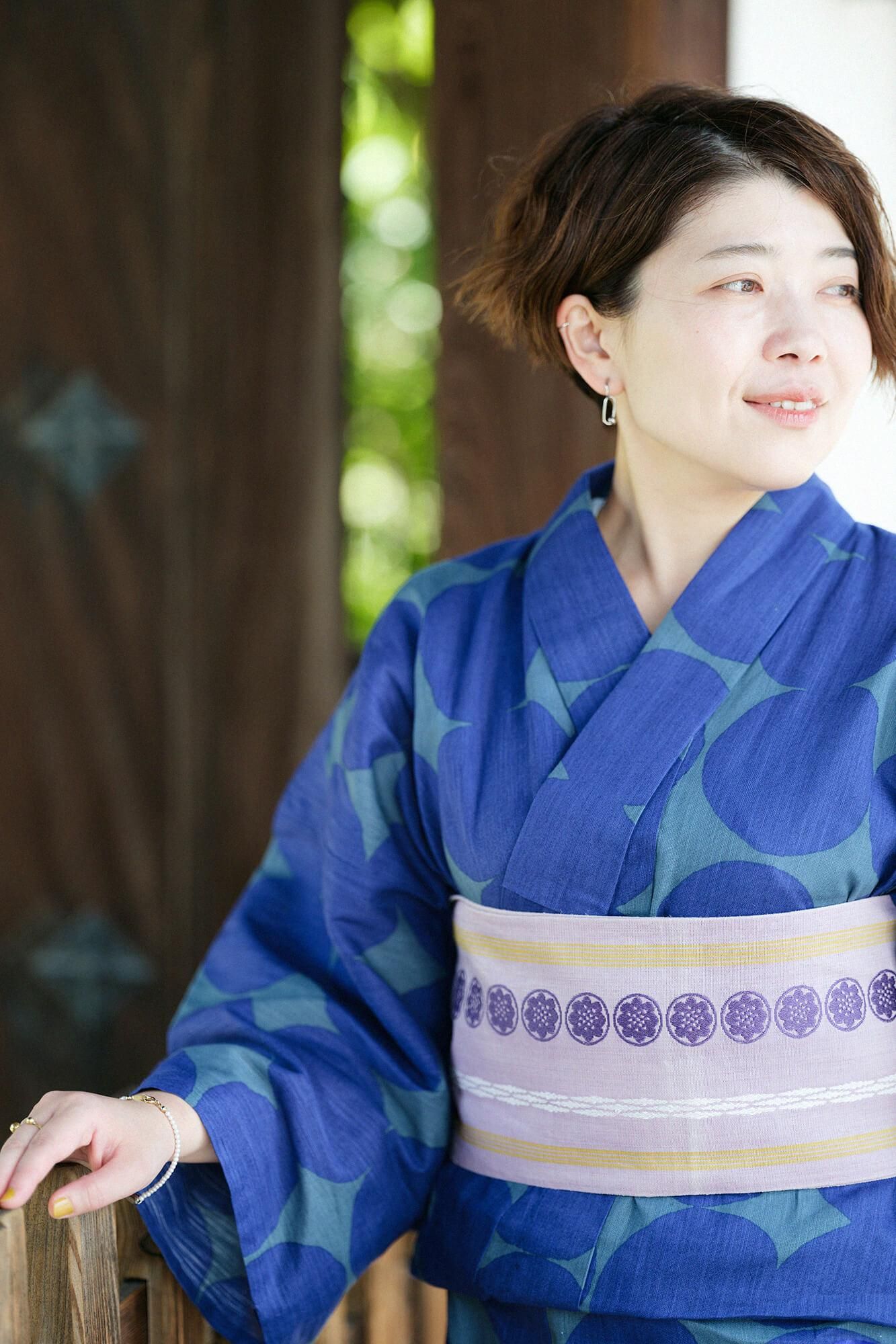 SOU・SOU×京都丸紅 浴衣／おはじき大 紺青色（こんじょういろ）