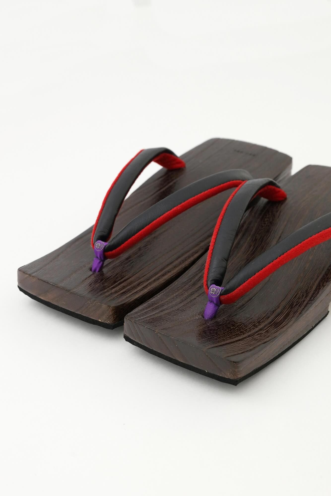 黑底木屐／右近（男裝） 皮革 黑色