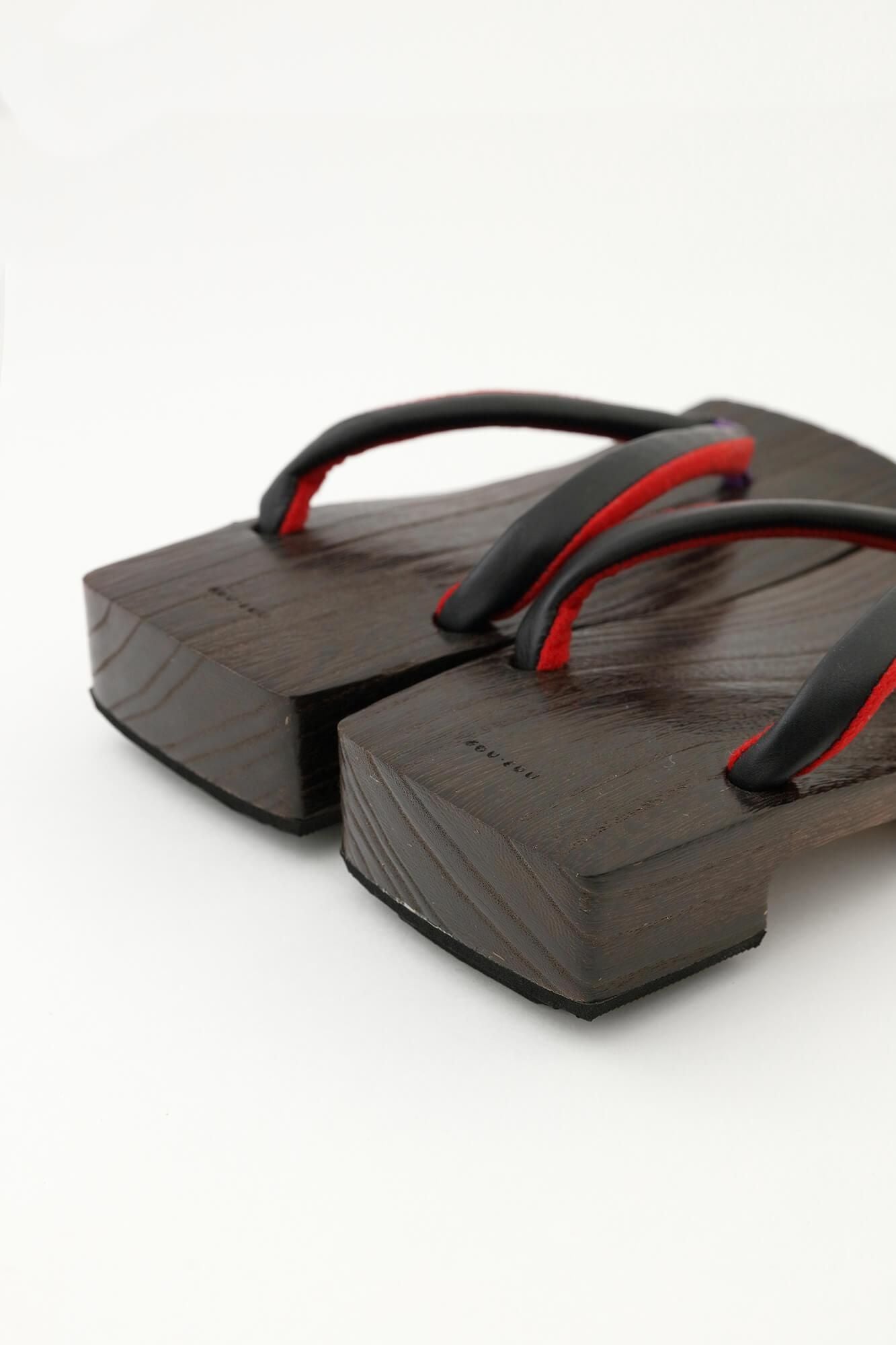 黑底木屐／右近（男裝） 皮革 黑色