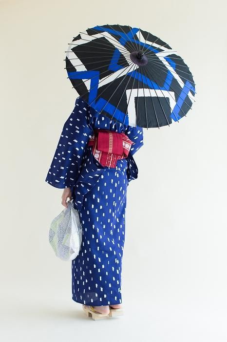 お仕立て別】伊勢木綿（麻混） 浴衣反物／ちぎれ雲