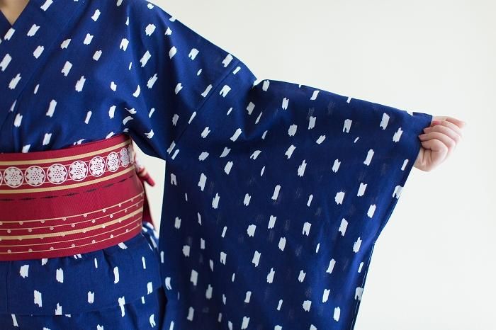 【※不包含縫製費用】伊勢木棉 (麻混紡) 浴衣布料／千切雲