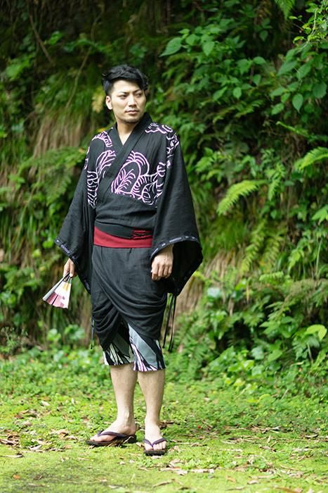 Braid Obi Belt / Dark Red × Black