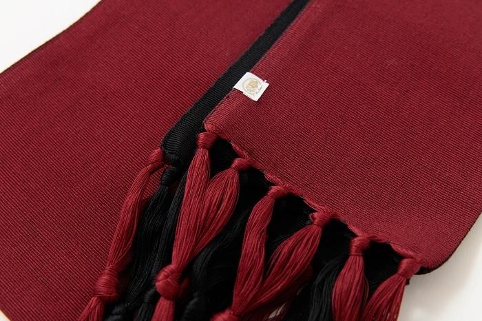 Braid Obi Belt / Dark Red × Black