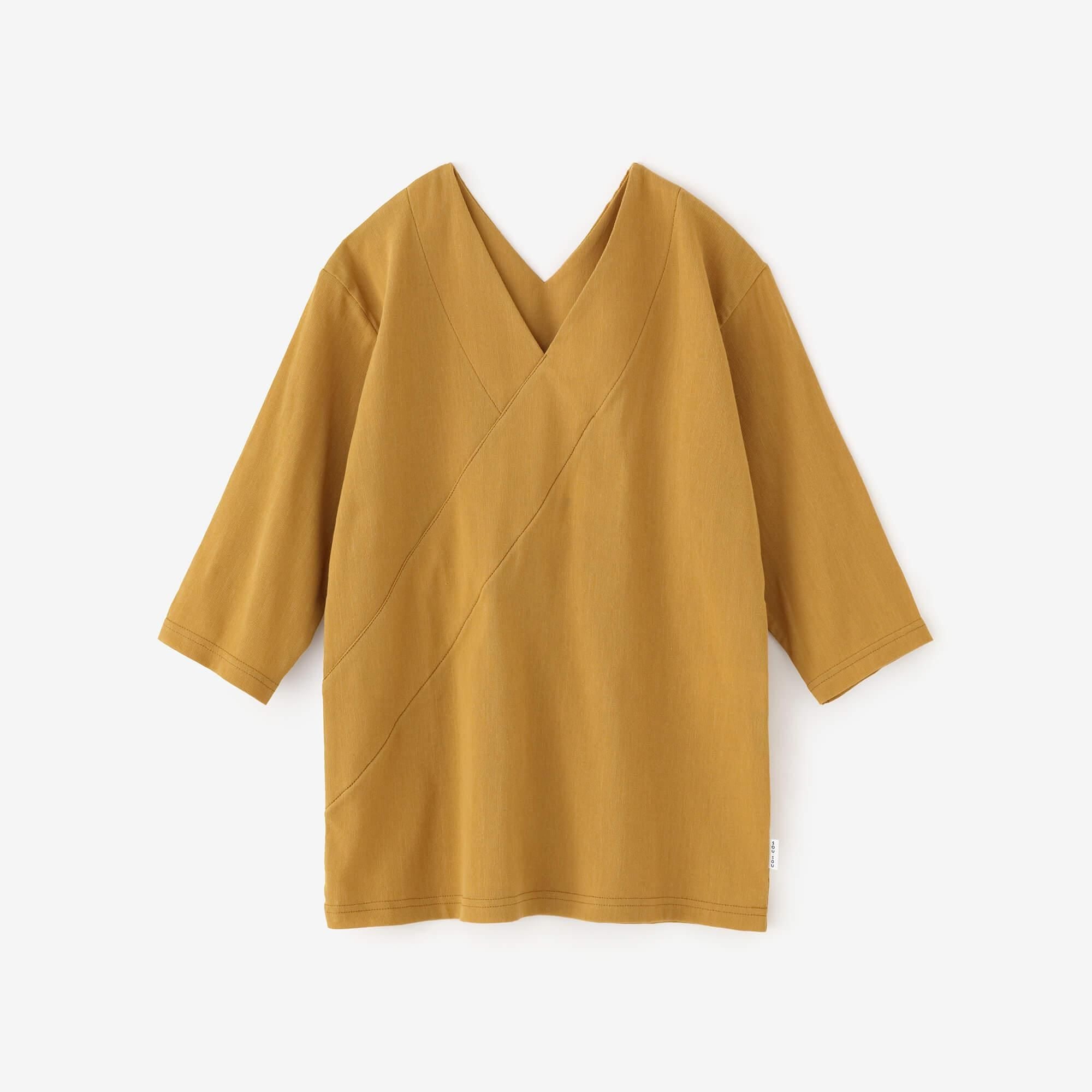 [Nur online] Takashima Chijimi 40/40 kragenloser Jiban, sechsviertel lang/goldene Farbe