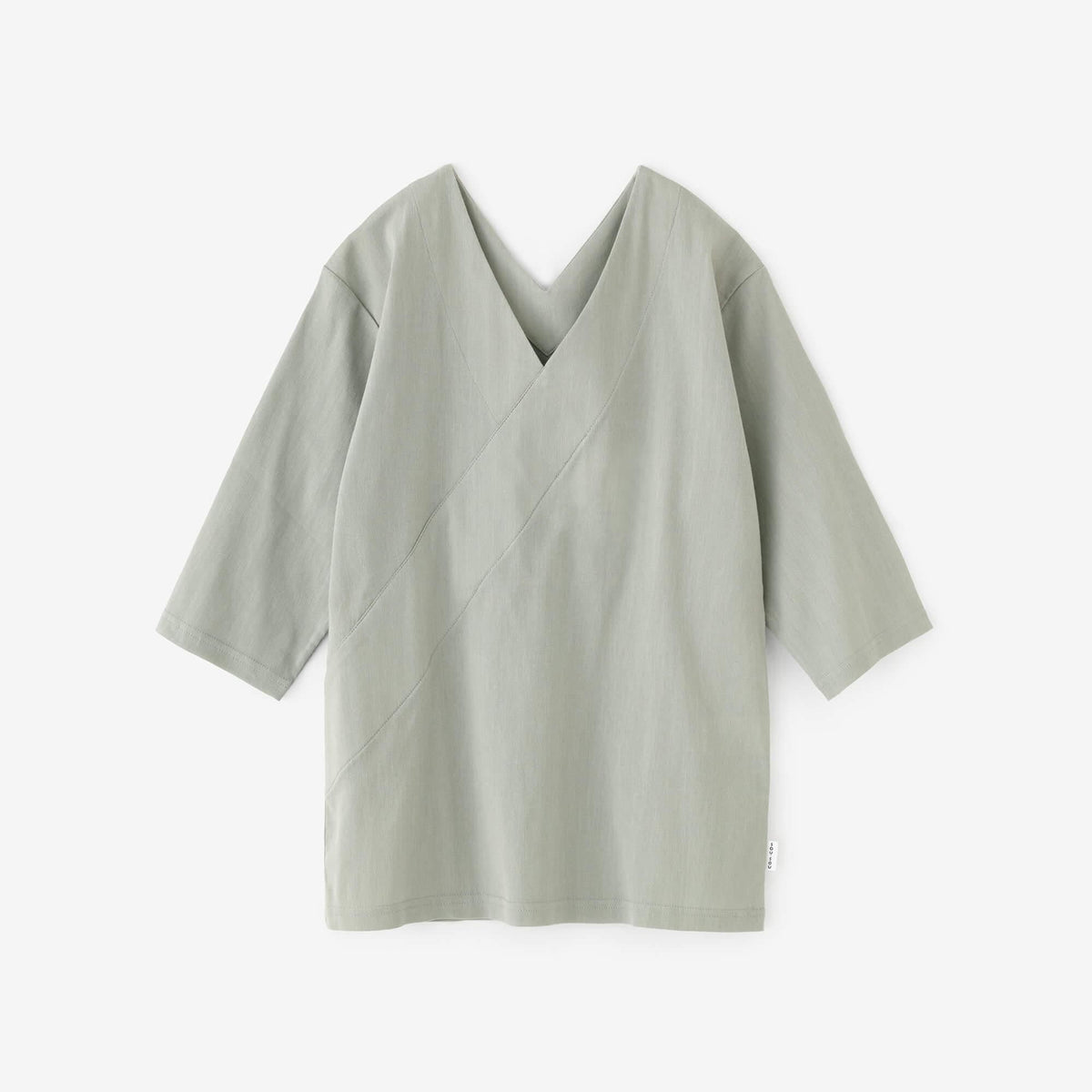 高島縮 40/40 抜衿ジバン 六分丈／銀鼠（ぎんねず）