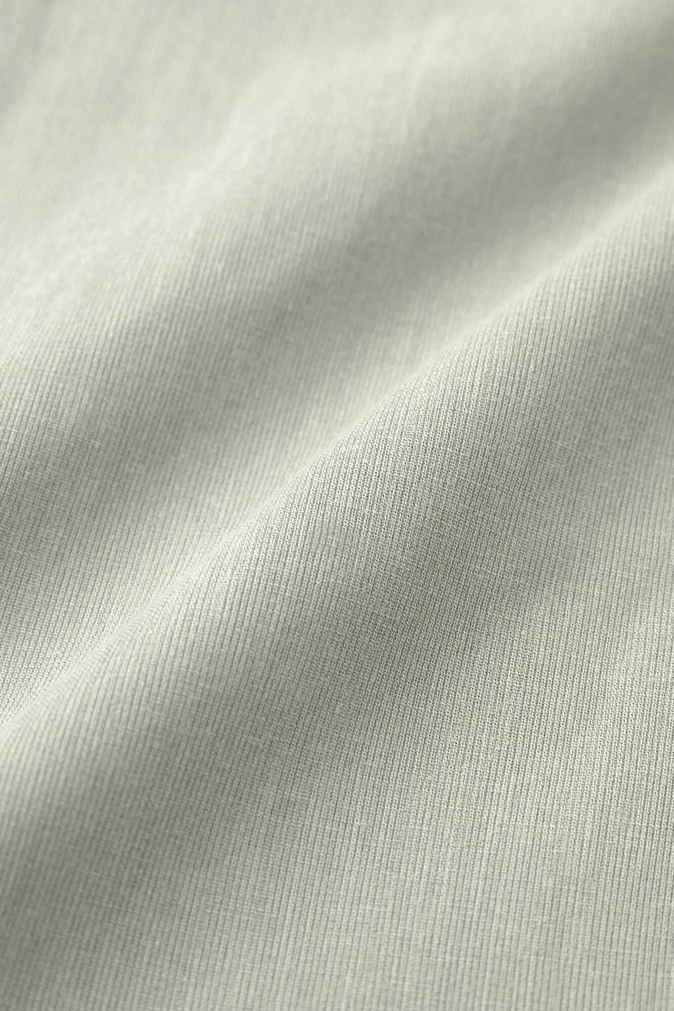 高島縮棉 40/40 V領上衣 六分袖/銀灰色