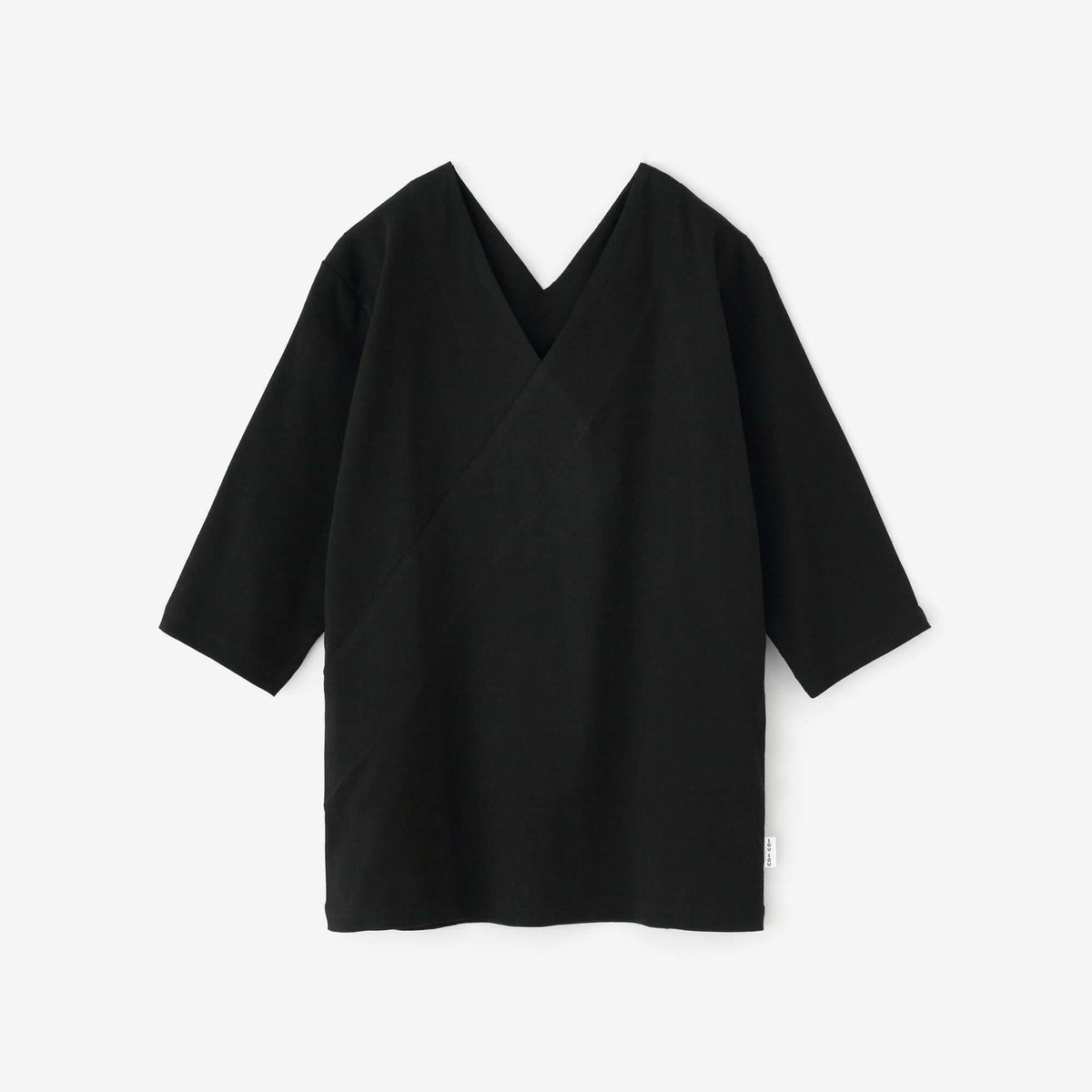 高島縮 40/40 抜衿ジバン 六分丈／濡羽色（ぬればいろ）