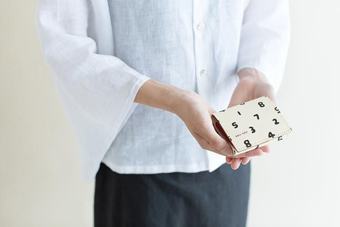 SOU・SOU×QUATRO GATS 手掌錢包/ SO-SU-U十數 白色