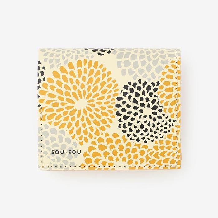 SOU・SOU×QUATRO GATS 手掌錢包/全菊 墨芥色