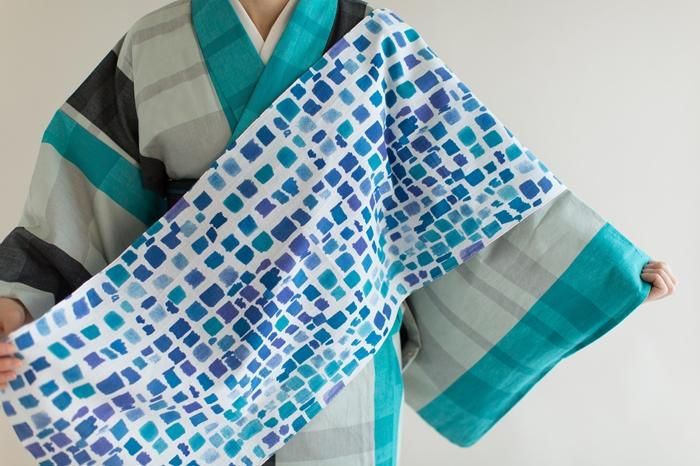 ISE Cotton Textile Tenugui / Paint Plat, Couleur en forme d'eau (Enoguzara Mizubeiro)