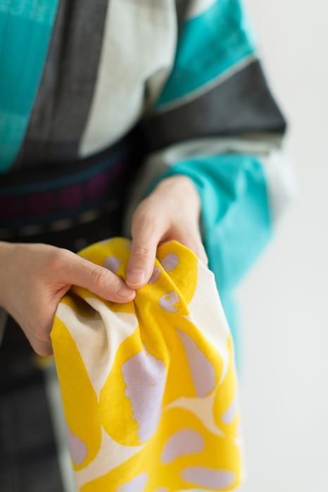 伊勢木綿 textile手ぬぐい（ひめ丈）／うらら 嬉々（きき）