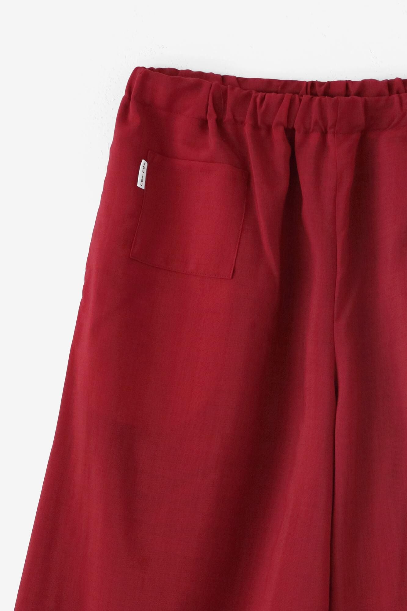 Muslin Wool Wide-legged Pants / Red