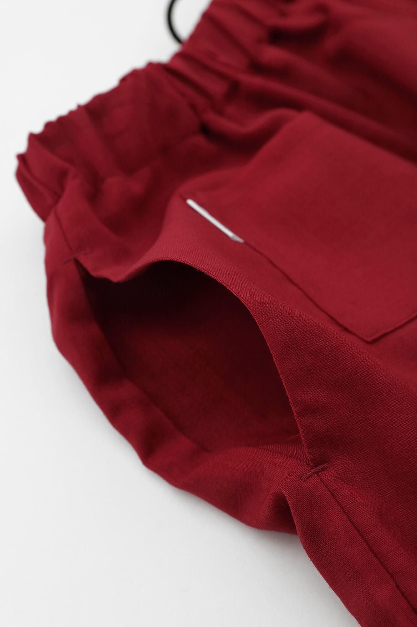 Muslin Wool Wide-legged Pants / Red