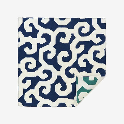 SOU・SOU ×Arakawa Masujiro Reversible Furoshiki (Small) / Goemon Prussian Blue×Green