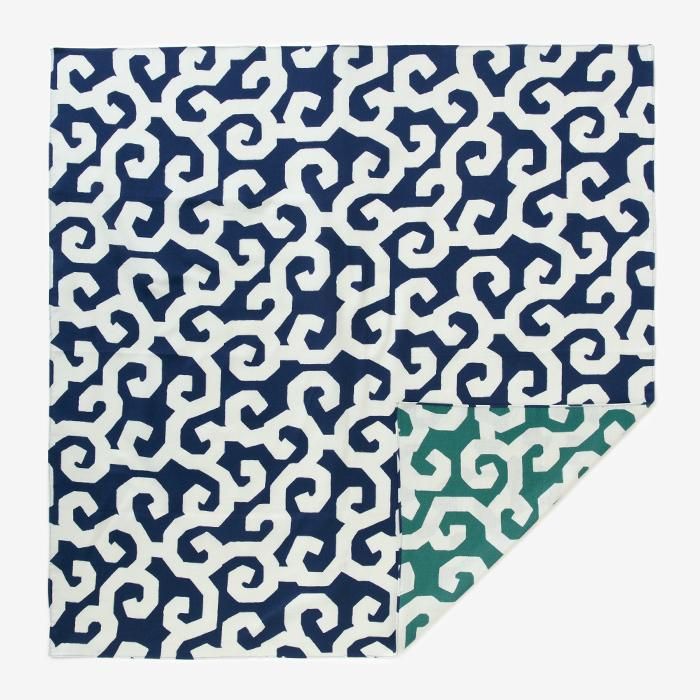 SOU・SOU ×Arakawa Masujiro Reversible Furoshiki (Large) / Goemon Prussian Blue×Green