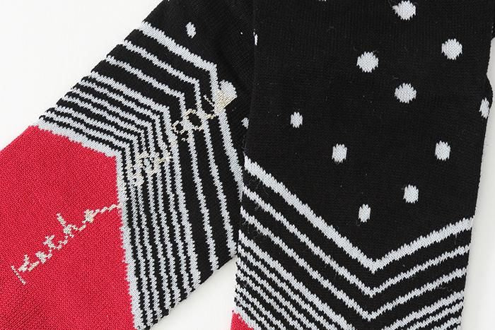 分趾襪（普通長度）／傾 黑色×深紅色 【男・女性用】