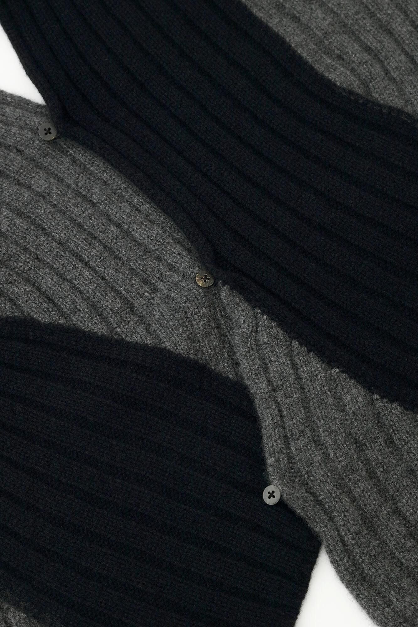 SOU・SOU× 알파 캐시미어 카레산스이 염색 (somenagashi)/검은색(당신이 그것을 입었다면 괜찮습니다) ×짙은회색