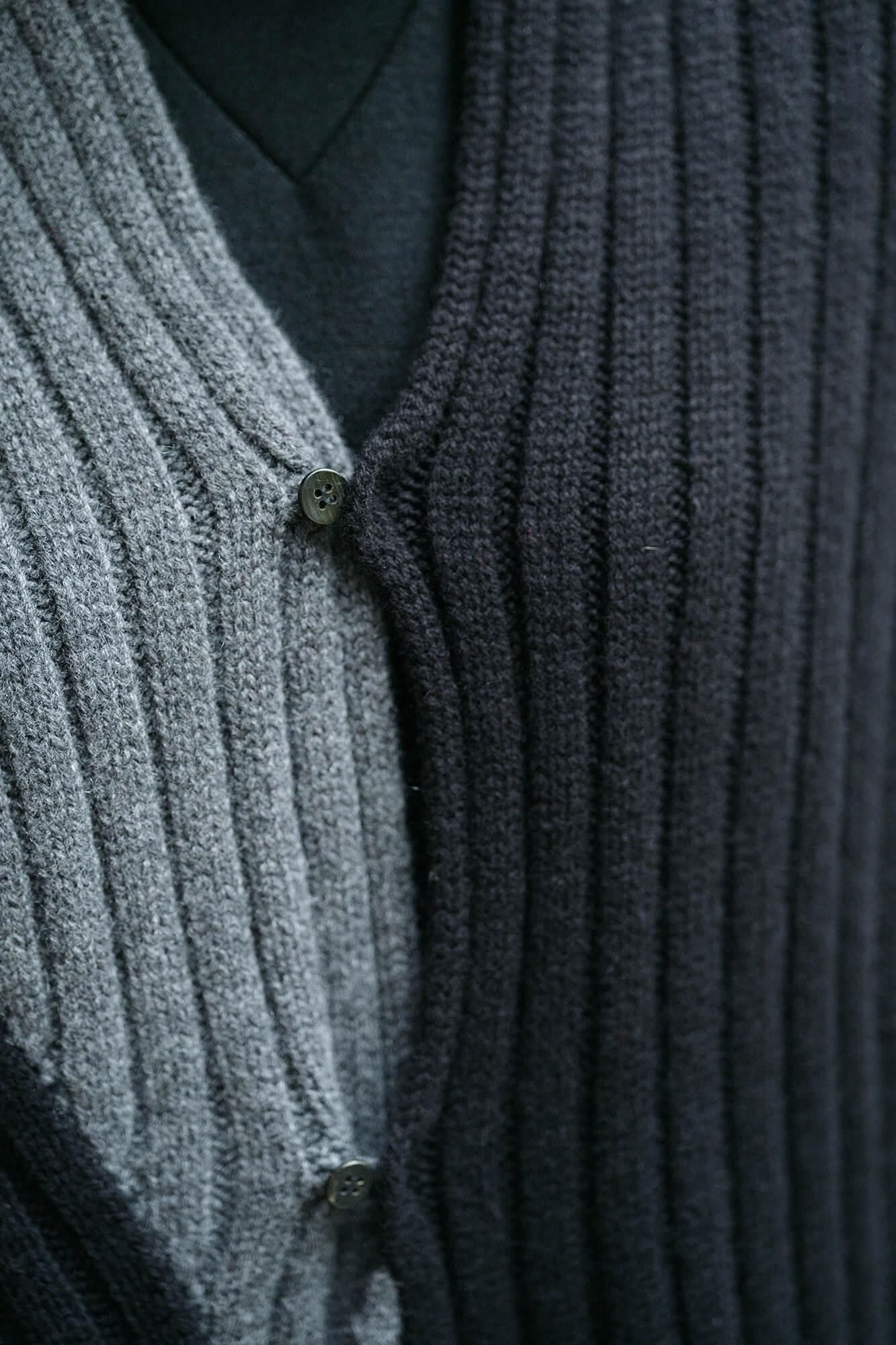 SOU・SOU× 알파 캐시미어 카레산스이 염색 (somenagashi)/검은색(당신이 그것을 입었다면 괜찮습니다) ×짙은회색