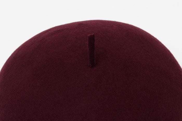 毛氈_擬寶珠 貝蕾帽／酒紅色