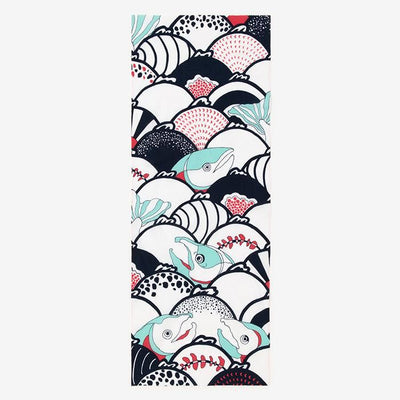 Ise Momen textile tenugui/banc de poissons saumon (ketsugyomuragaru)