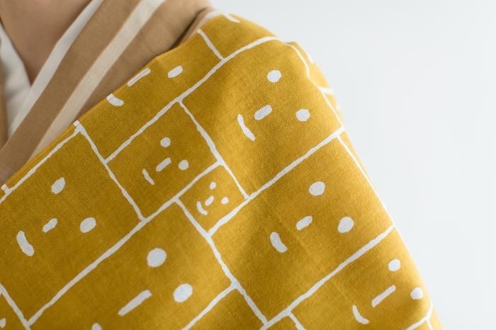 伊势棉纺织手巾/微笑芥末色