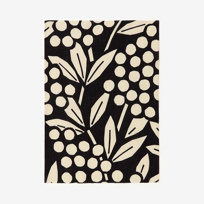 伊勢木棉圖案紋樣手巾（短版）/南天竹 黑色