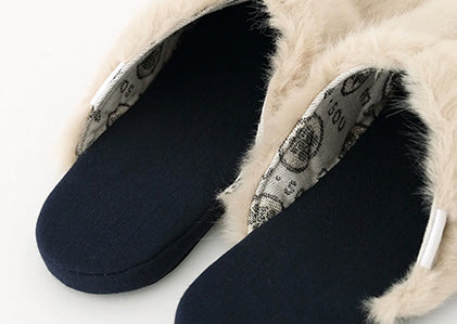 Faux Fur Slim Type Split Toe Slipper
