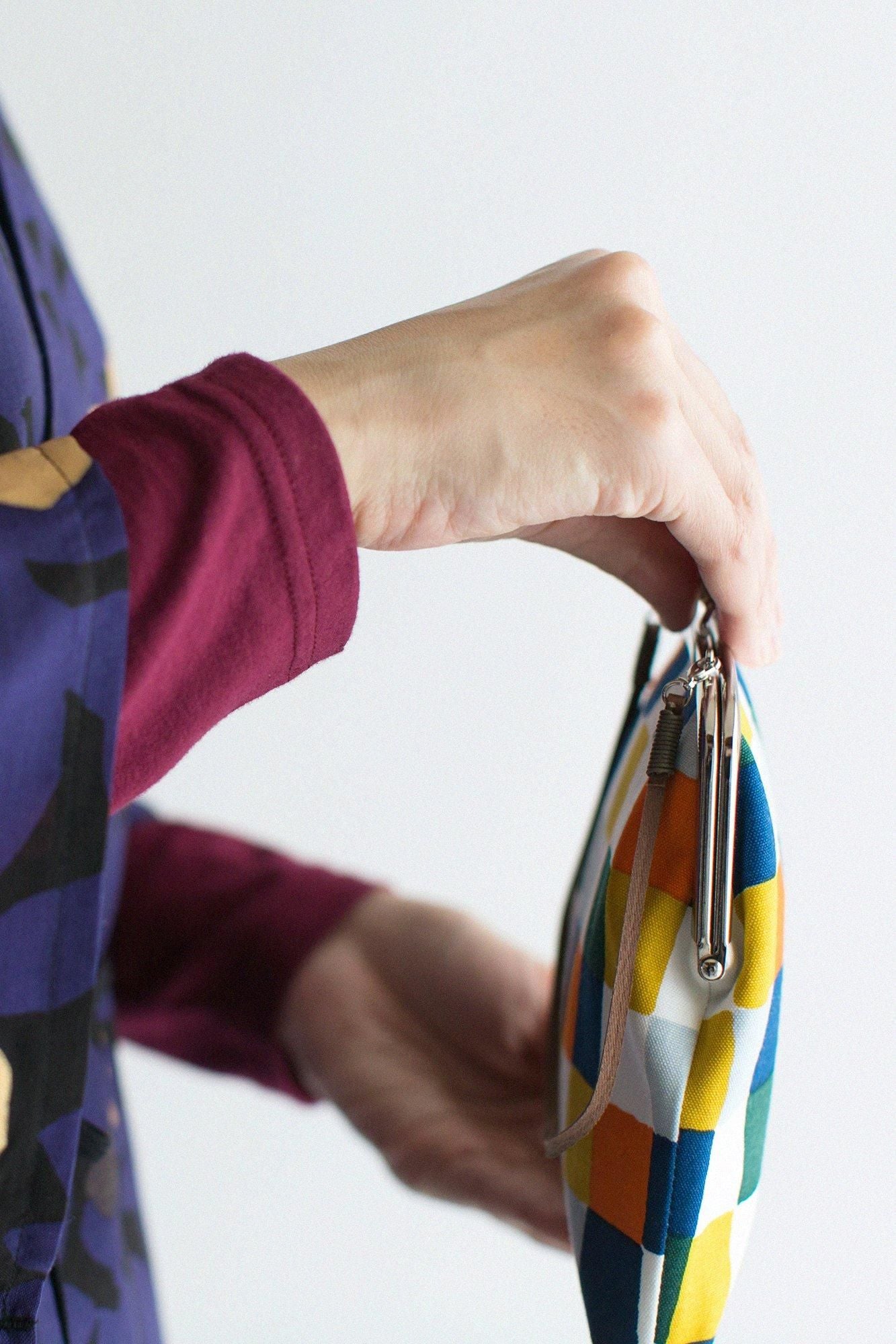 12호 캔버스 난가마구치 가방 (크기가 큰)/일상 아침 다도(아사차지)