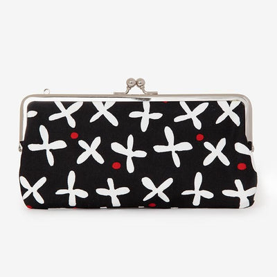 12號軟帆布 口金包（横長）/蘿蔔草 小 黑色