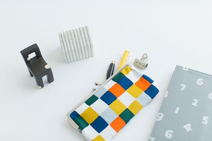 12號帆布 軟 口金包（横長）/日常朝茶事