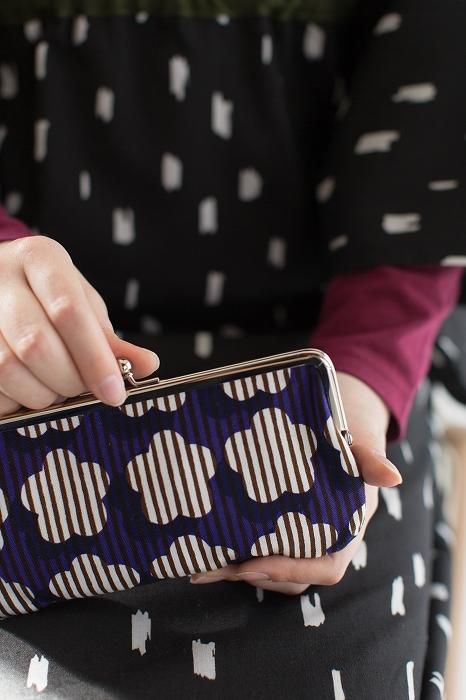 12號帆布 軟 口金包（横長）/明窗