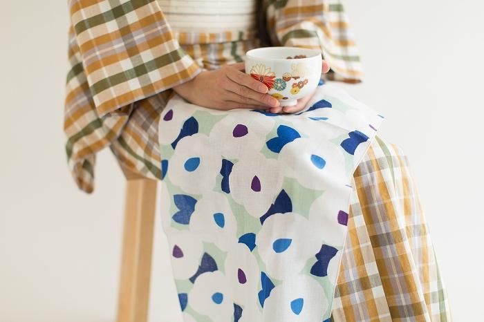 伊勢木綿 textile手ぬぐい／椿文（つばきもん）