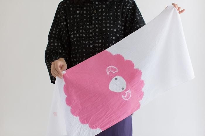 SOU・SOU×有松鳴海絞手巾／山雅商店謹製 蓬鬆的綿羊 粉紅色