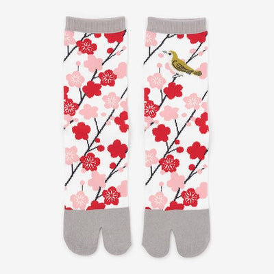 足袋下（普通丈）／梅林（ばいりん）に春告鳥（はるつげどり） 【男・女性用】