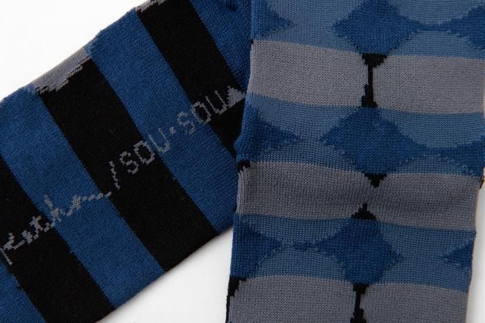 在塔比（膝盖下方） / ohajiki和水平步骤下，海军蓝色（女性）