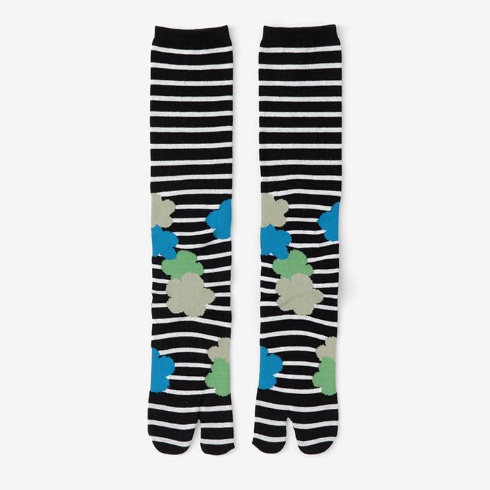 Tabi Socks（Under Knee）／Woven Roses Black【Women】