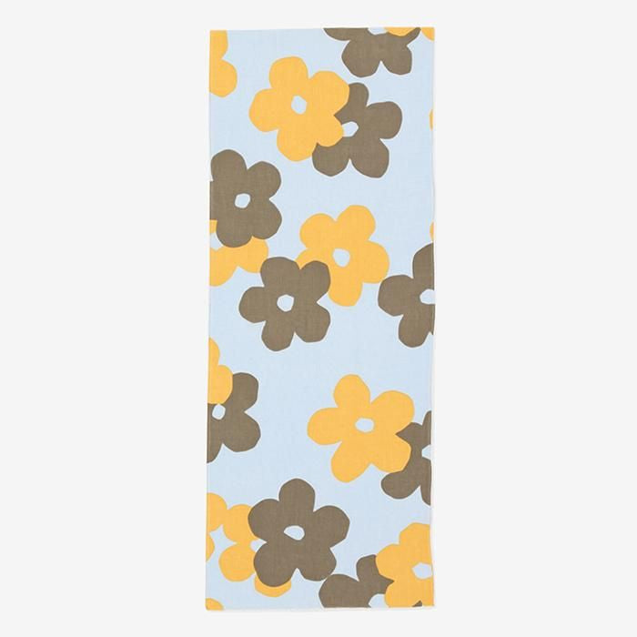 【net limited】Isemomen Cotton Textile Handkerchief / Layered-flowers Light Blue