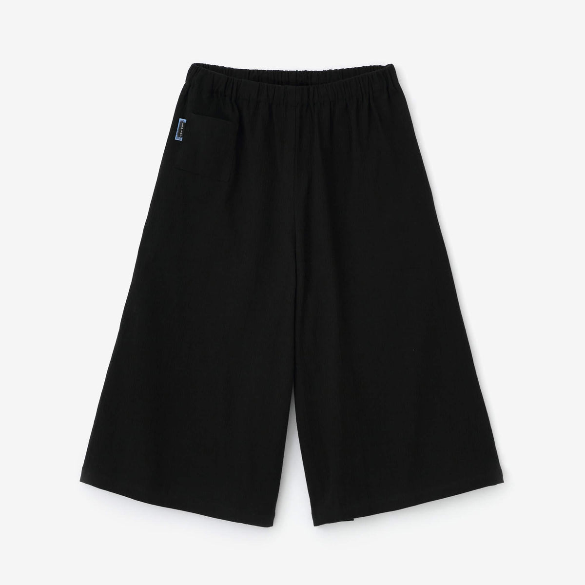 高島縮 20/20 広形（ひろなり）もんぺ はぎ丈／濡羽色（ぬればいろ）