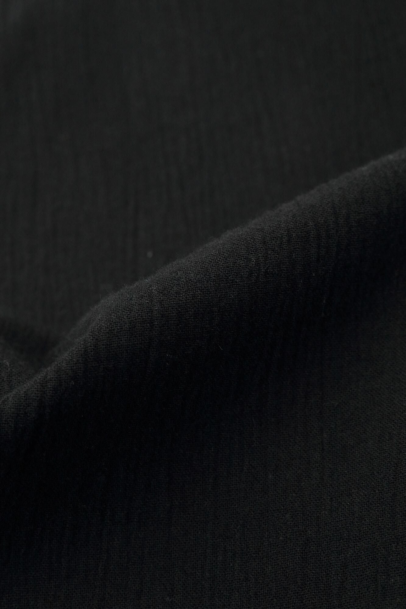 高島縮 20/20 広形（ひろなり）もんぺ はぎ丈／濡羽色（ぬれば