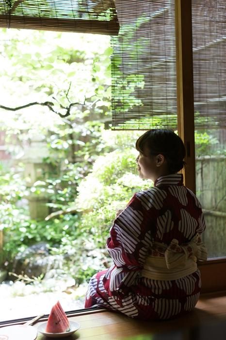 SOU・SOU×Kyoto Marubeni Yukata/Lichtfenster-Sonnenuntergang (Yubae)