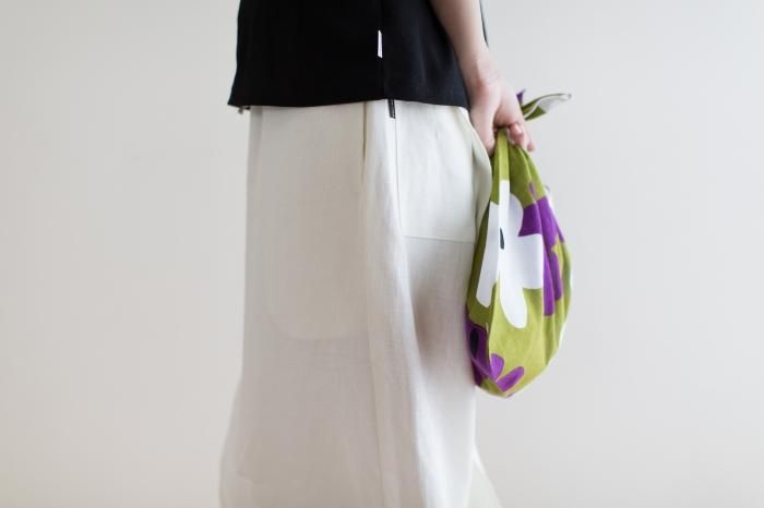 Isemomen Cotton Eco Bag / Layered-flowers Yellowish Green