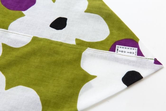 Isemomen Cotton Eco Bag / Layered-flowers Yellowish Green