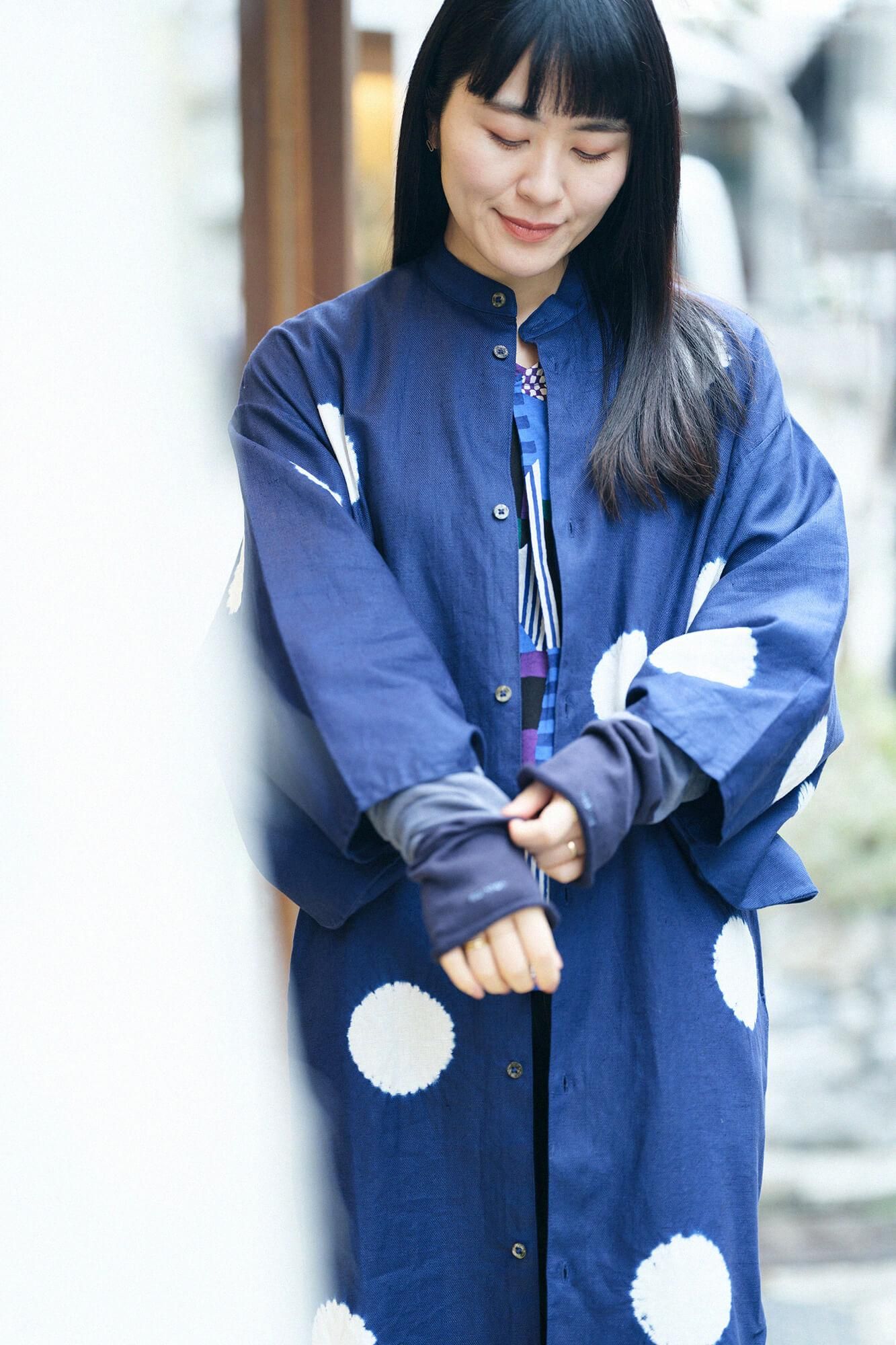 綿麻 小手（こて）／鉄紺（てつこん）