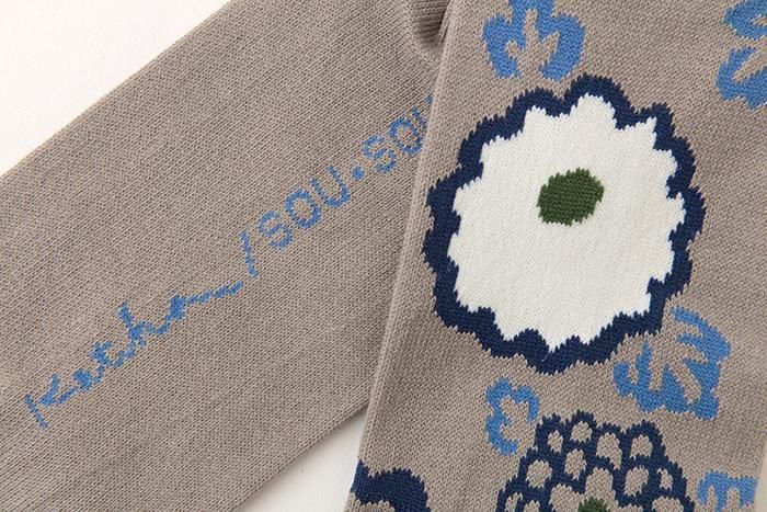 Tabi Socks (Mid-calf)／Sunny Day with Chrysanthemum Greenish Grey【Men・Women】