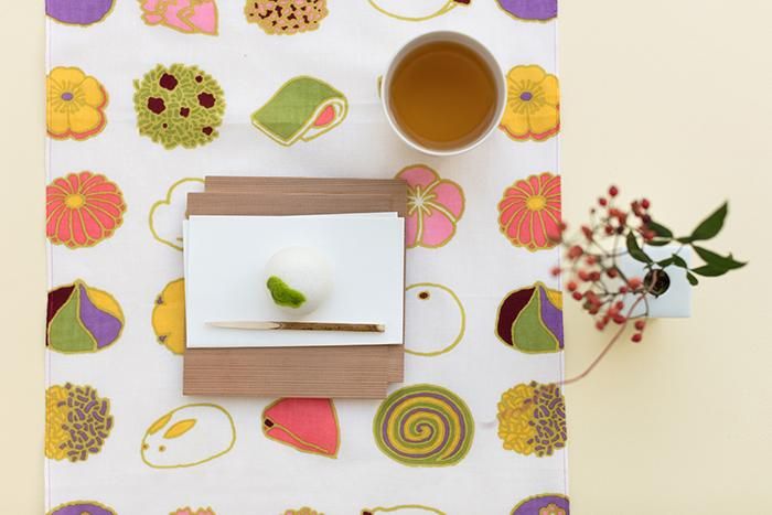 伊勢木綿 textile手ぬぐい（ひめ丈）／和菓子 九○