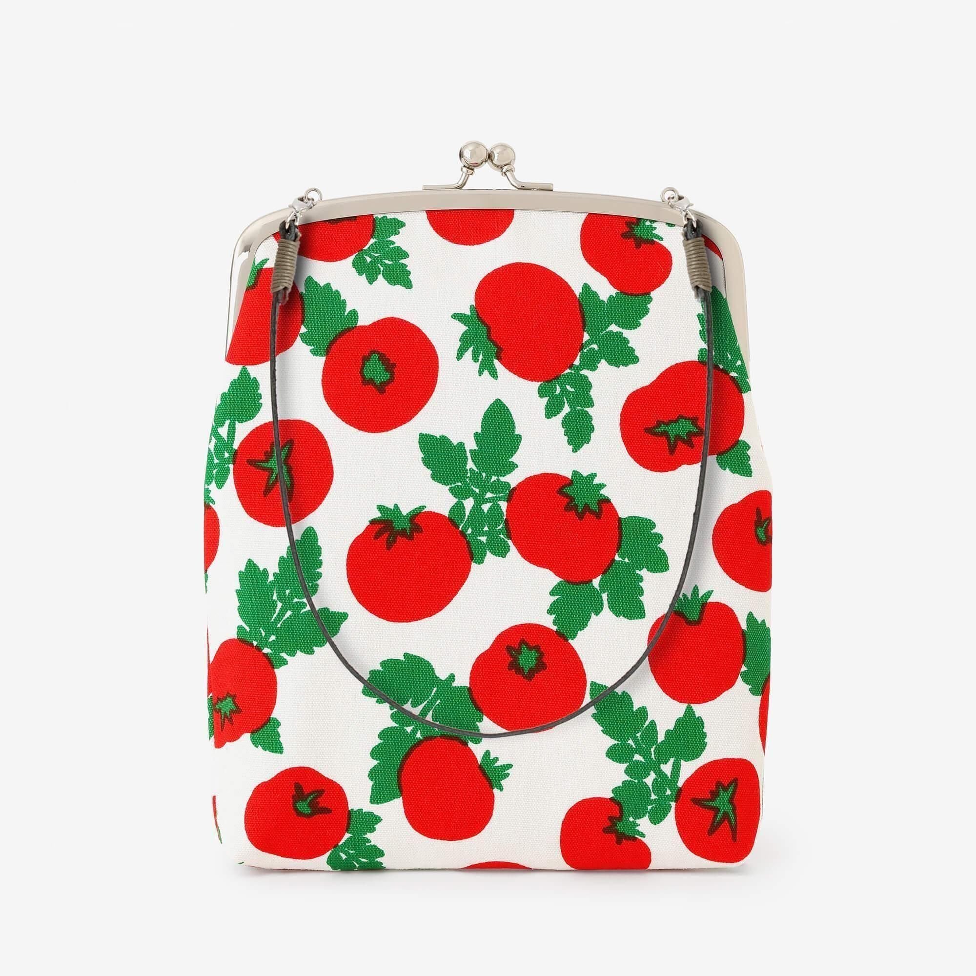 No.12 Soft Canvas Gamaguchi Clasp Purse (L) / Tomato